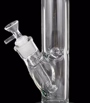9" Glass On Glass Color Rim Straight Water Pipe
