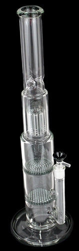 19" Triple Perk Honeycomb Tree Color Art Straight Water Pipe