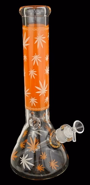 14" Leaf Color Art Design Beaker Water Pipe - Image 7