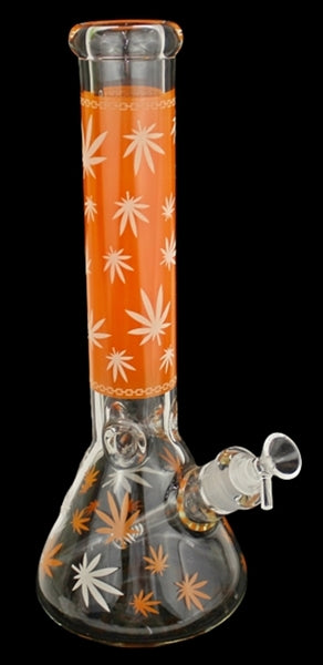 14" Leaf Color Art Design Beaker Water Pipe - Image 7