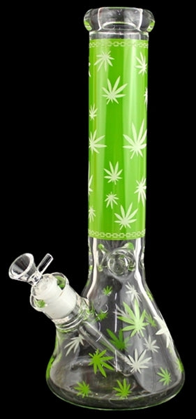 14" Leaf Color Art Design Beaker Water Pipe - Image 3