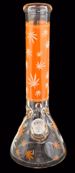 14" Leaf Color Art Design Beaker Water Pipe - Image 5