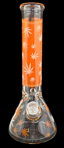 14" Leaf Color Art Design Beaker Water Pipe - Image 5