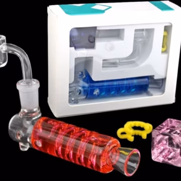 Glycerin Chiller Dual Kit - Liquid Filled Hand Pipe with Banger and Bowl