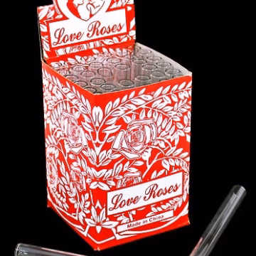 Glass Tube Love Roses 36pc Open End - Small