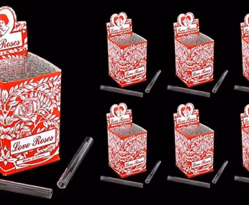 50ct Glass Tube Love Roses 36pc Open End - Small