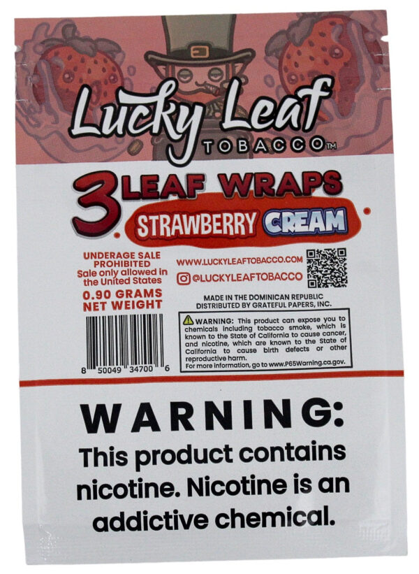 Lucky Leaf Tobacco - Strawberry Cream 3pk/16ct - Image 2