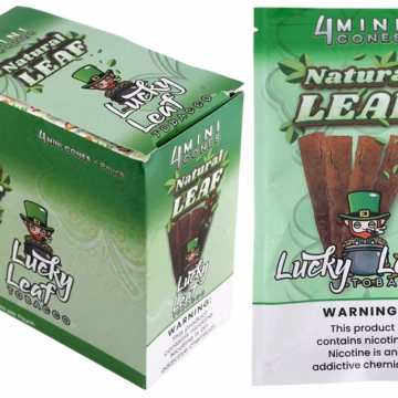 Lucky Leaf Tobacco Mini Cones - Natural Leaf 4pk/10ct