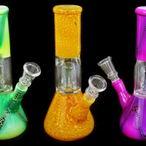 8" Marble Dome Perk Glass On Glass Beaker Water Pipe