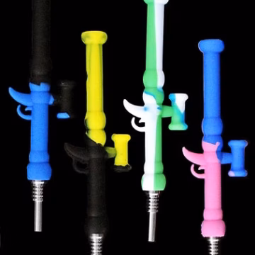 4ct 6" Mini Rocket Silicone Nectar Collector With Titanium Tip