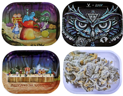 10ct V Syndicate Metal Rolling Tray Assortment - Small