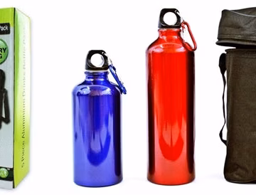 Aluminum Bottle Set With Carrying Bag