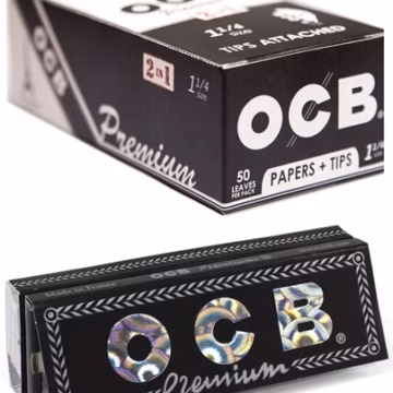 OCB Premium Rolling Paper With Tips - 1 1-4