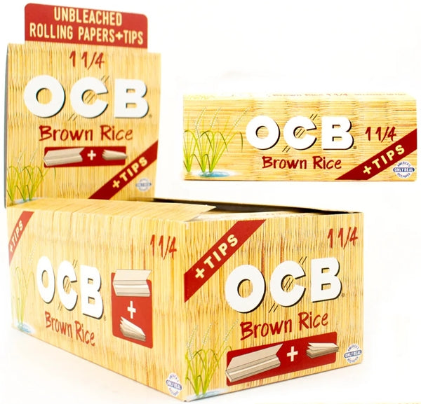 OCB Rolling Paper With Tips - 1 1-4 - Brown Rice