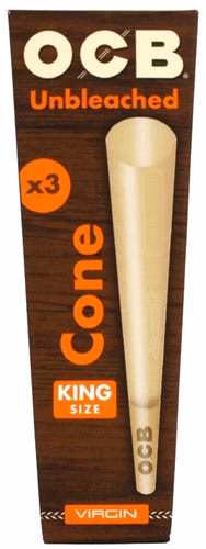 OCB Unbleached Cones - King Size 3-Packs x 32pk