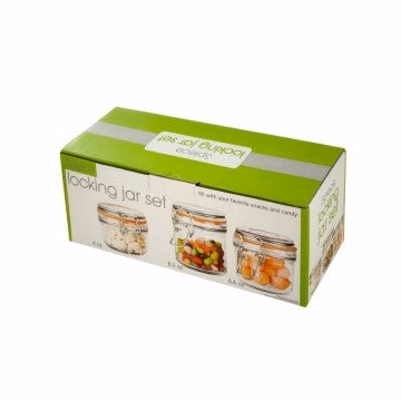 Glass Locking Jar 3pc Set