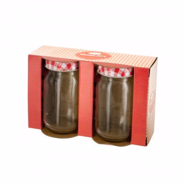 Glass Mason Preserving Jar 2pc Set