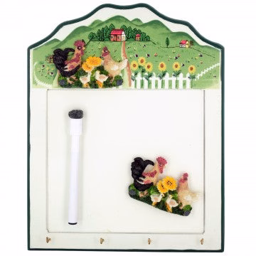 Rooster Magnetic Memo Board and Keys Holder