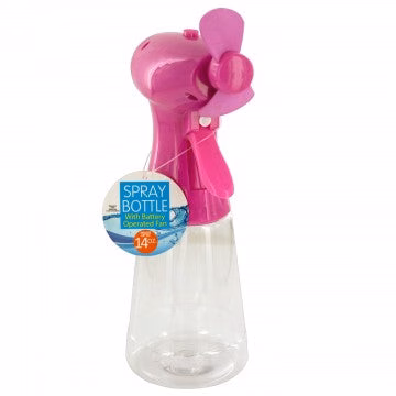 Spray Bottle with Battery Operated Fan 14oz