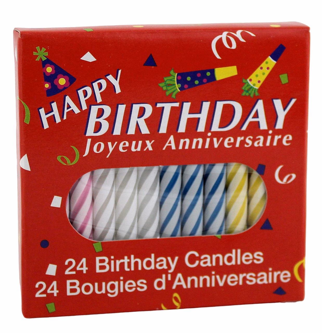 Happy Birthday Candles 12pk Display
