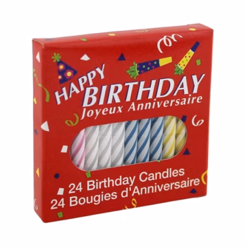 Happy Birthday Candles 12pk Display