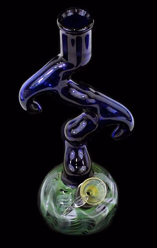 9" Triple Horn Zong Color Art US Made Water Pipe - Image 3