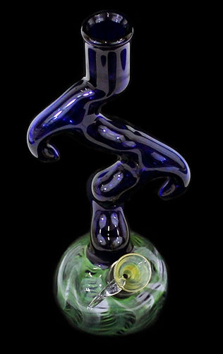 9" Triple Horn Zong Color Art US Made Water Pipe - Image 3