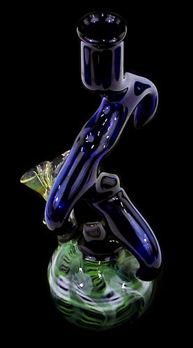 9" Triple Horn Zong Color Art US Made Water Pipe - Image 4