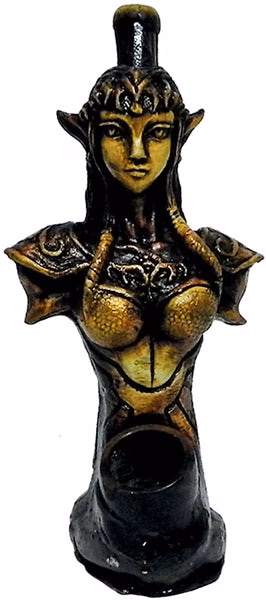 Pichincha Hand Crafted Medium Hand Pipe - Golden Elfette