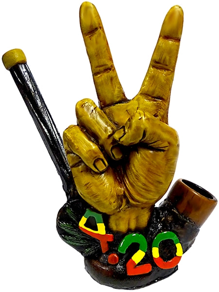 Pichincha Hand Crafted Medium Hand Pipe - Peace 420