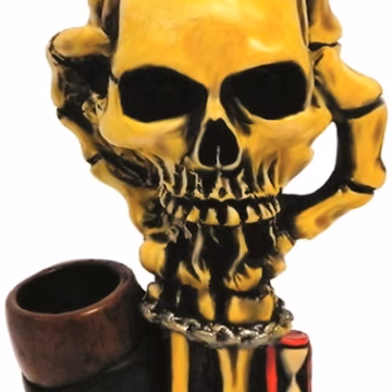 Pichincha Hand Crafted Medium Hand Pipe - Skull Hand
