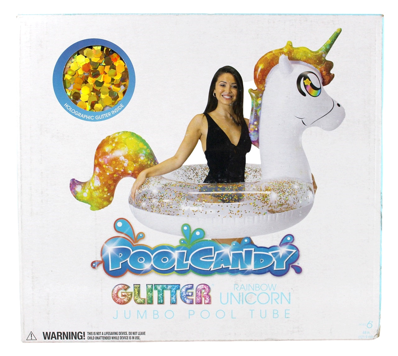 PoolCandy Jumbo Rainbow Unicorn Pool Tube 48″