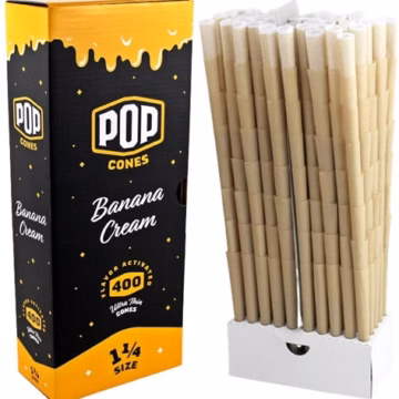 Pop Cones Flavor Activated Pre-Rolled Cones - 1 1-4 - 400pk - Banana Cream