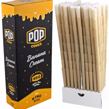 Pop Cones Flavor Activated Pre-Rolled Cones - King Size - 400pk - Banana Cream