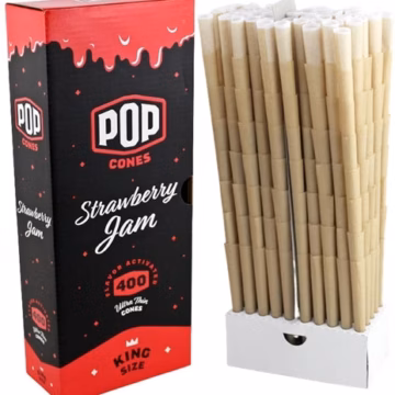 Pop Cones Flavor Activated Pre-Rolled Cones - King Size - 400pk - Strawberry Jam