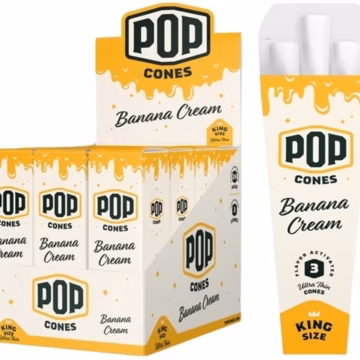 Pop Cones Flavor Activated Pre-Rolled Cones - King Size - ULTRA THIN - Banana Cream
