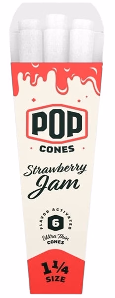 Pop Cones Flavor Activated Pre-Rolled Cones - 1 1-4 - ULTRA THIN - Strawberry Jam
