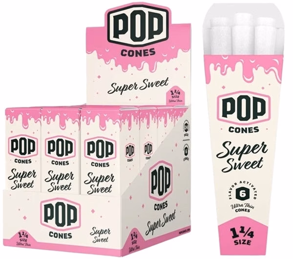 Pop Cones Flavor Activated Pre-Rolled Cones - 1 1-4 - ULTRA THIN - Super Sweet - Image 4