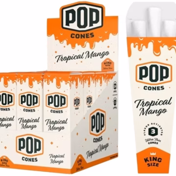 Pop Cones Flavor Activated Pre-Rolled Cones - King Size - ULTRA THIN - Tropical Mango