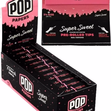 Pop Papers with Flavor Activated Pre-Rolled Tips - 1 1-4 - Super Sweet