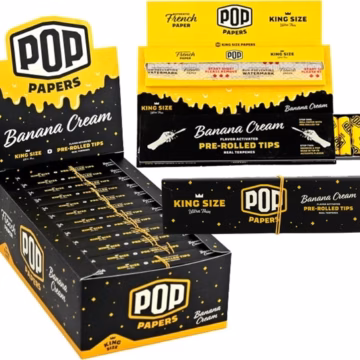 Pop Papers with Flavor Activated Pre-Rolled Tips - King Size - Banana Cream