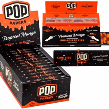 Pop Papers with Flavor Activated Pre-Rolled Tips - King Size - Tropical Mango