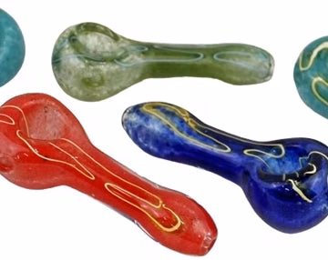 5ct 4" Frit Color Art Cursive Hand Pipe