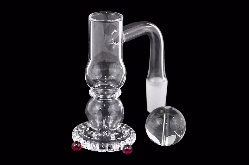 Round Belly Terp Blender Banger w/ Marble and Pearl Set