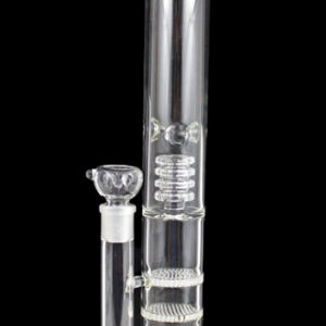 16" Triple Honeycomb Barrel Quad Perk Straight Water Pipe