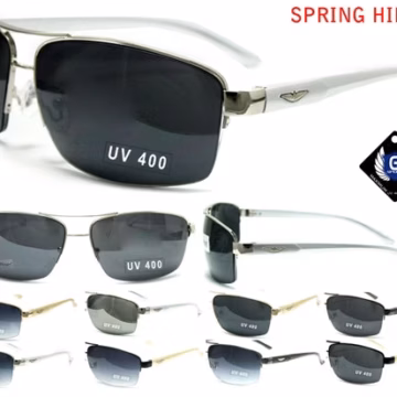 12ct G Sport Aluminum Aviator Sunglasses With Logo And Sping Hinge RAM08