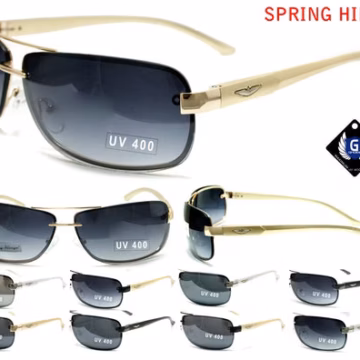12ct G Sport Aluminum Aviator Sunglasses With Logo And Sping Hinge RAM09