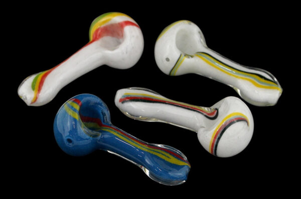 4ct 3.5" Rasta Road Frit Hand Pipe