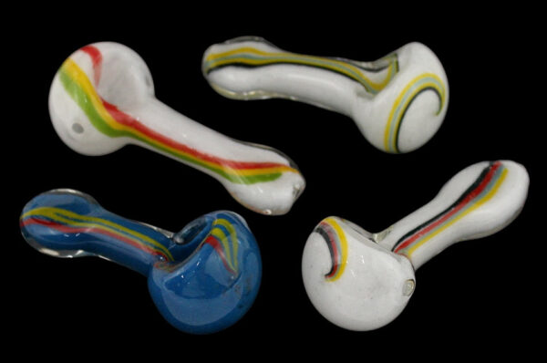 4ct 3.5" Rasta Road Frit Hand Pipe - Image 2