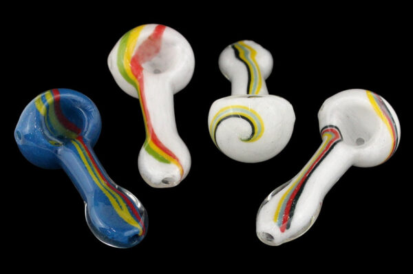 4ct 3.5" Rasta Road Frit Hand Pipe - Image 3